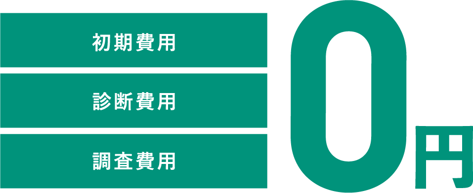 初期費用・診断費用・調査費用 0円